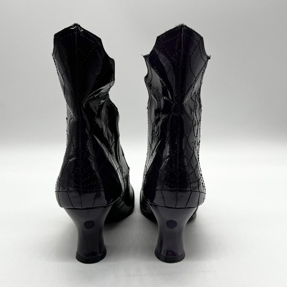 Ellie Charlotte Patent Leather Spiderweb Boots Shoes Witch Halloween Size 6 - Picture 5 of 8